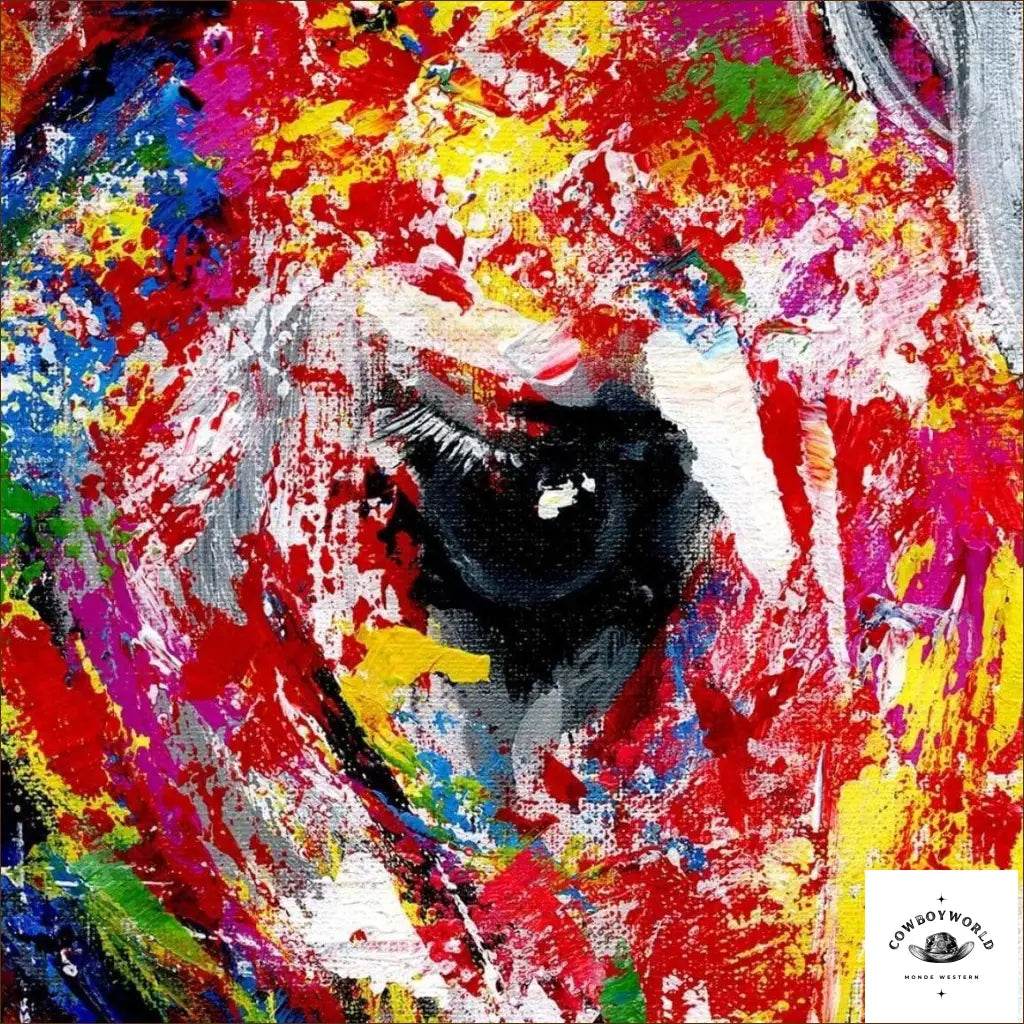 Tableau Western Cheval Coloré - Cowboy World