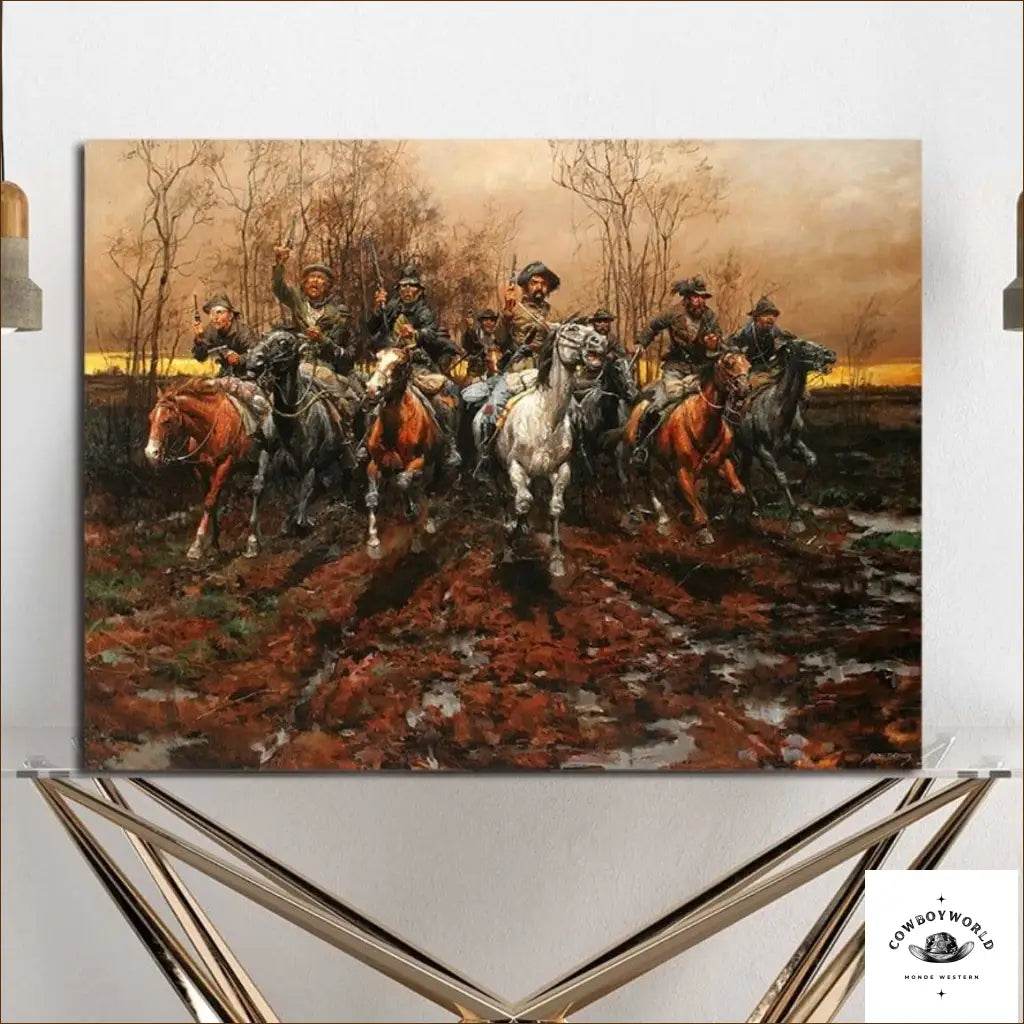 Tableau Western La Horde Sauvage - Cowboy World