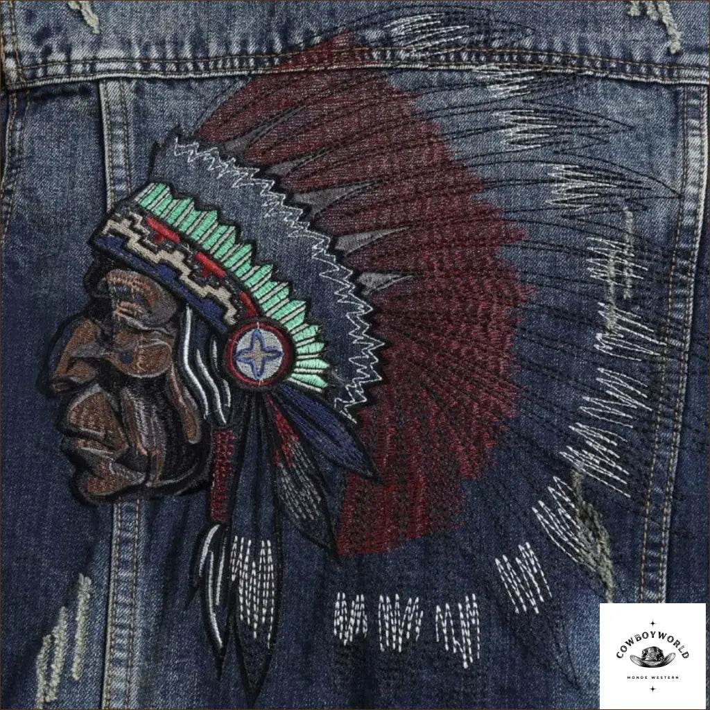 Veste en Jean Brodée - Cowboy World