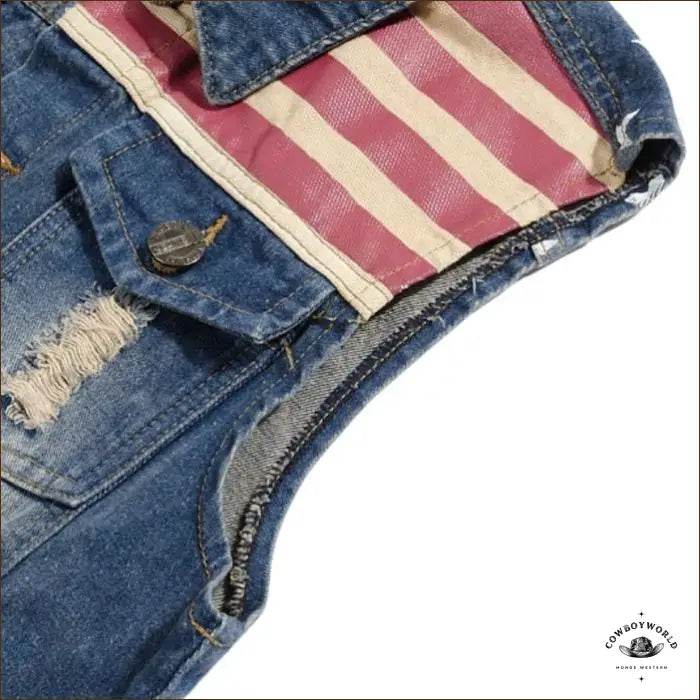 Veste en Jean Drapeau USA - Cowboy World