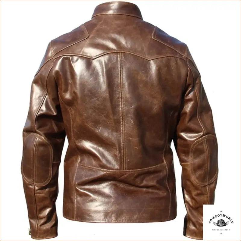 Veste Western en Cuir Patiné - Cowboy World