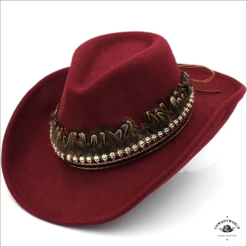 Chapeau Country Avec Plumes - Cowboy World