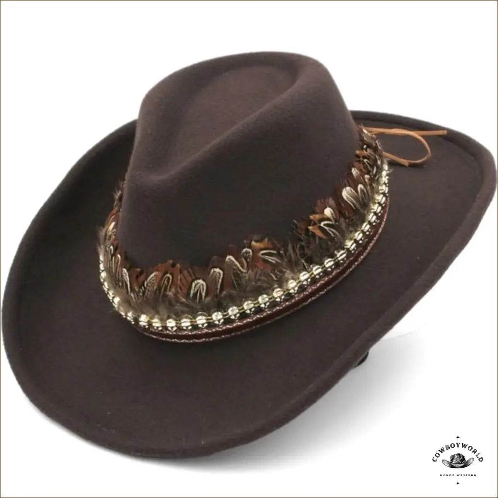 Chapeau Country Avec Plumes - Cowboy World