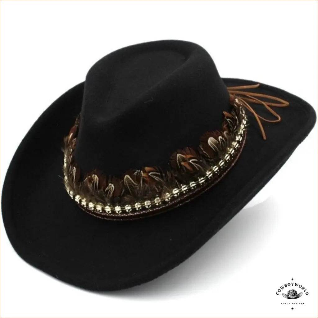 Chapeau Country Avec Plumes - Cowboy World