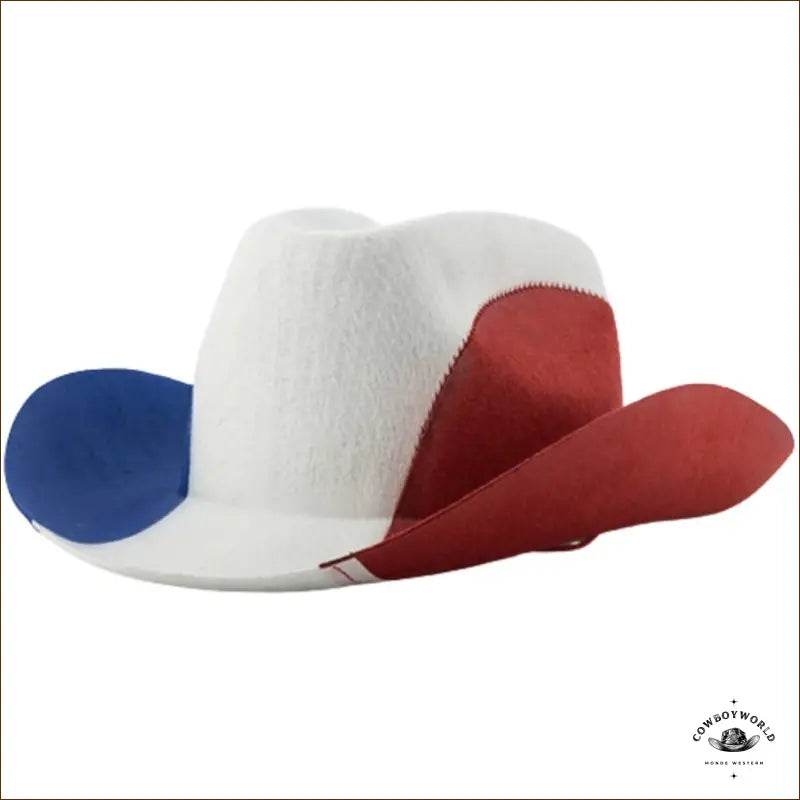 Chapeau Cowboy Bleu Blanc Rouge - Cowboy World