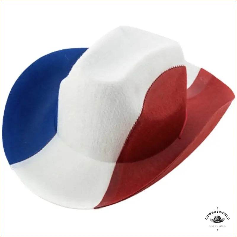 Chapeau Cowboy Bleu Blanc Rouge - Cowboy World