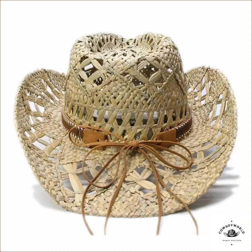 Chapeau de Cowboy en Paille Feathers - Cowboy World