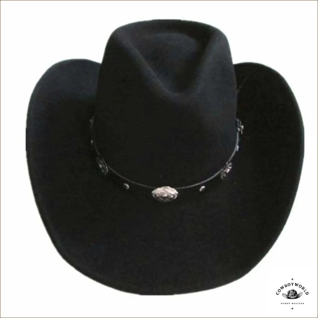 Chapeau de Cowboy Noir en Laine