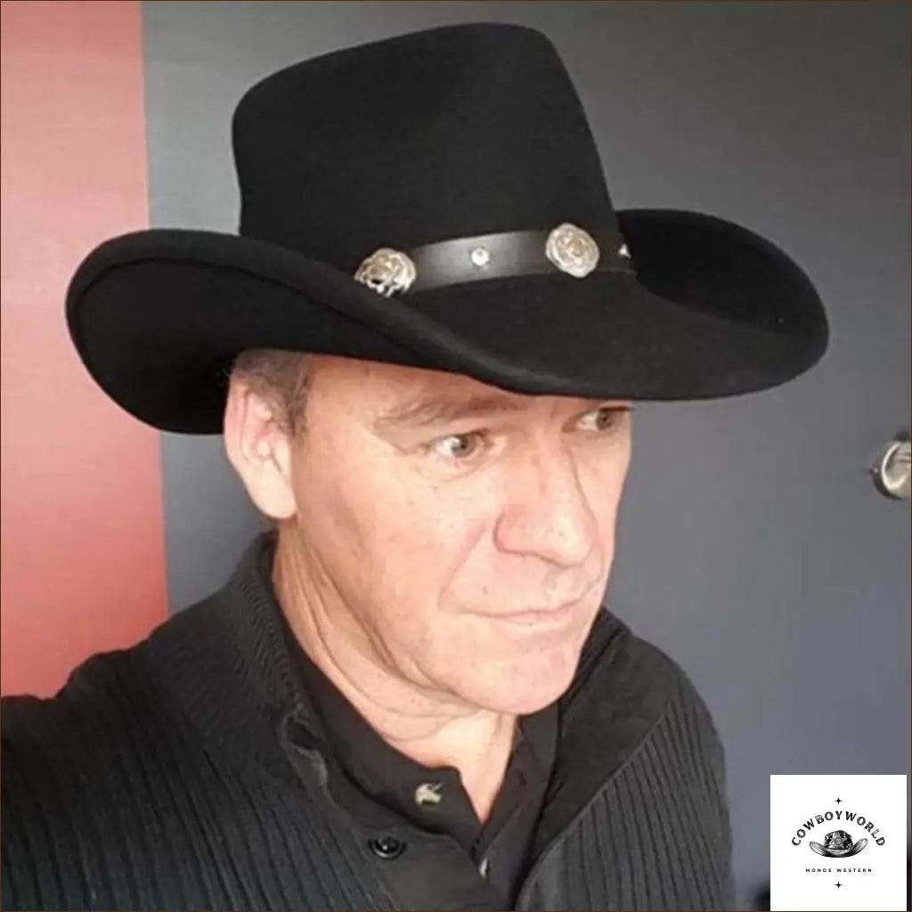 Chapeau de Cowboy Noir en Laine - Cowboy World
