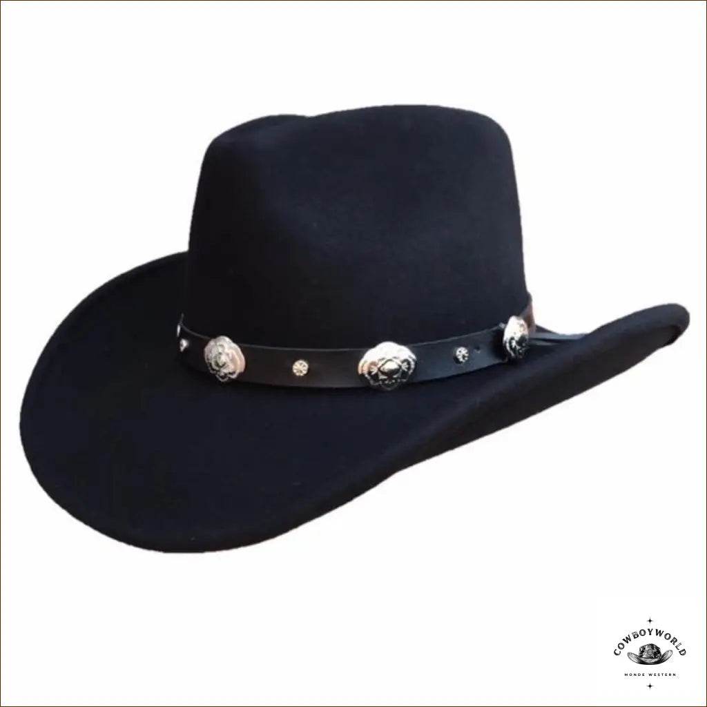 Chapeau de Cowboy Noir en Laine - Cowboy World