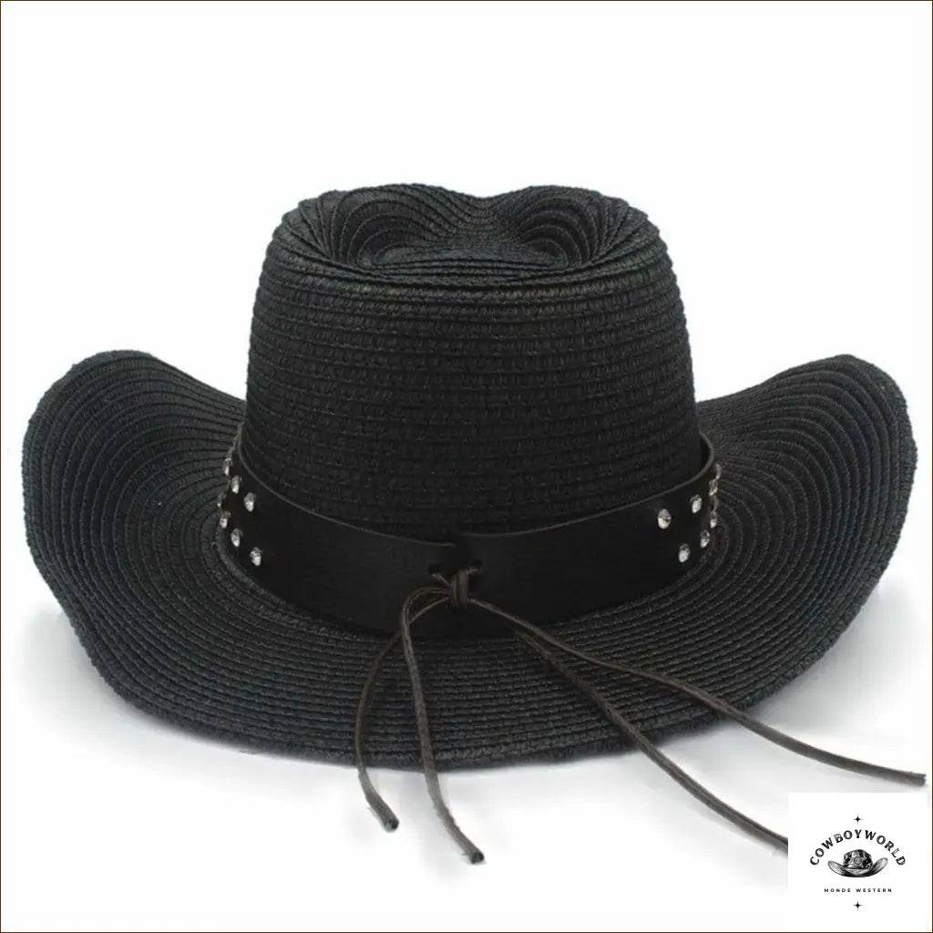 Chapeau de Paille Western Noir - Cowboy World