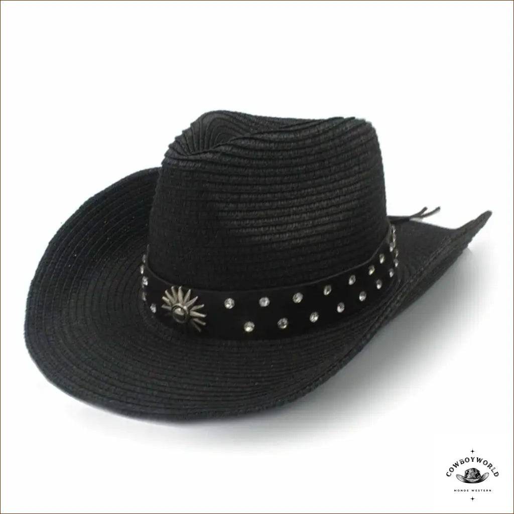 Chapeau de Paille Western Noir - Cowboy World