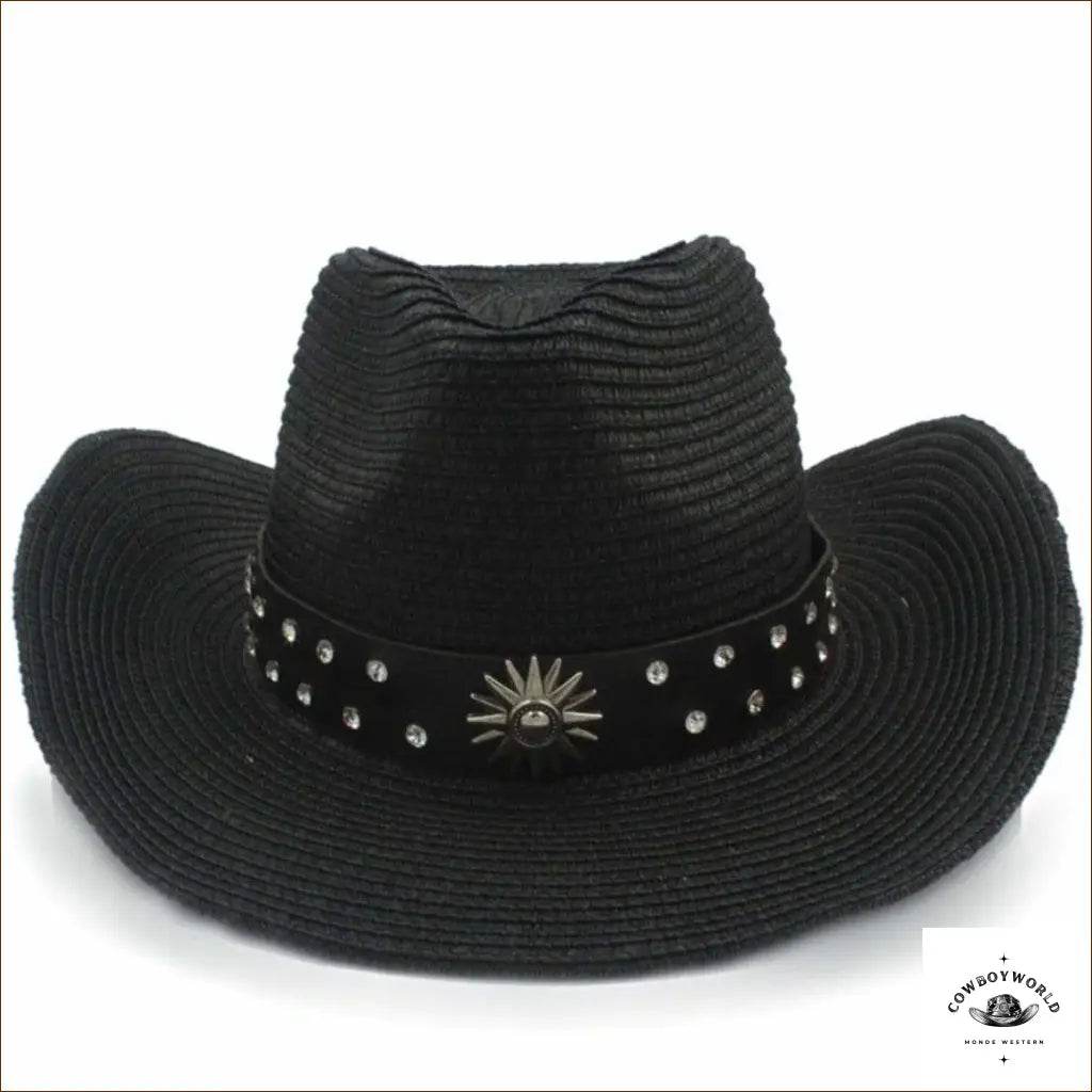 Chapeau de Paille Western Noir - Cowboy World