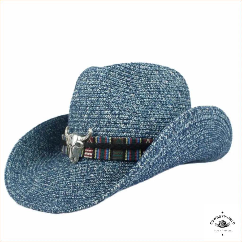 Chapeau de Paille Western Turquoise - Cowboy World