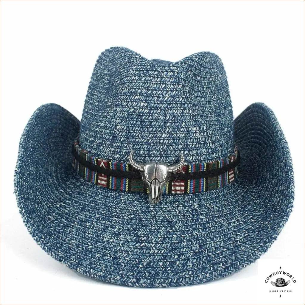 Chapeau de Paille Western Turquoise - Cowboy World