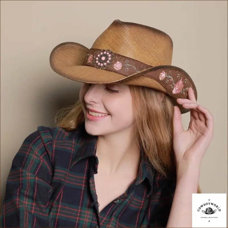 Chapeau de Western en Paille Femme - Cowboy World