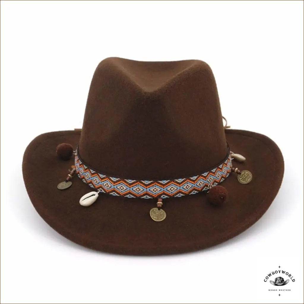Chapeau de Western Marron Indian - Cowboy World