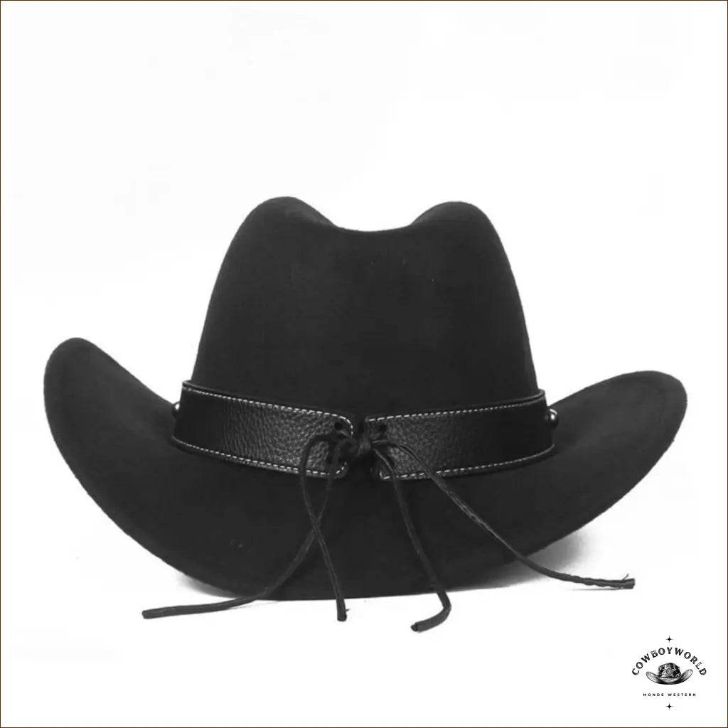 Chapeau Feutre Laine Western Noir - Cowboy World