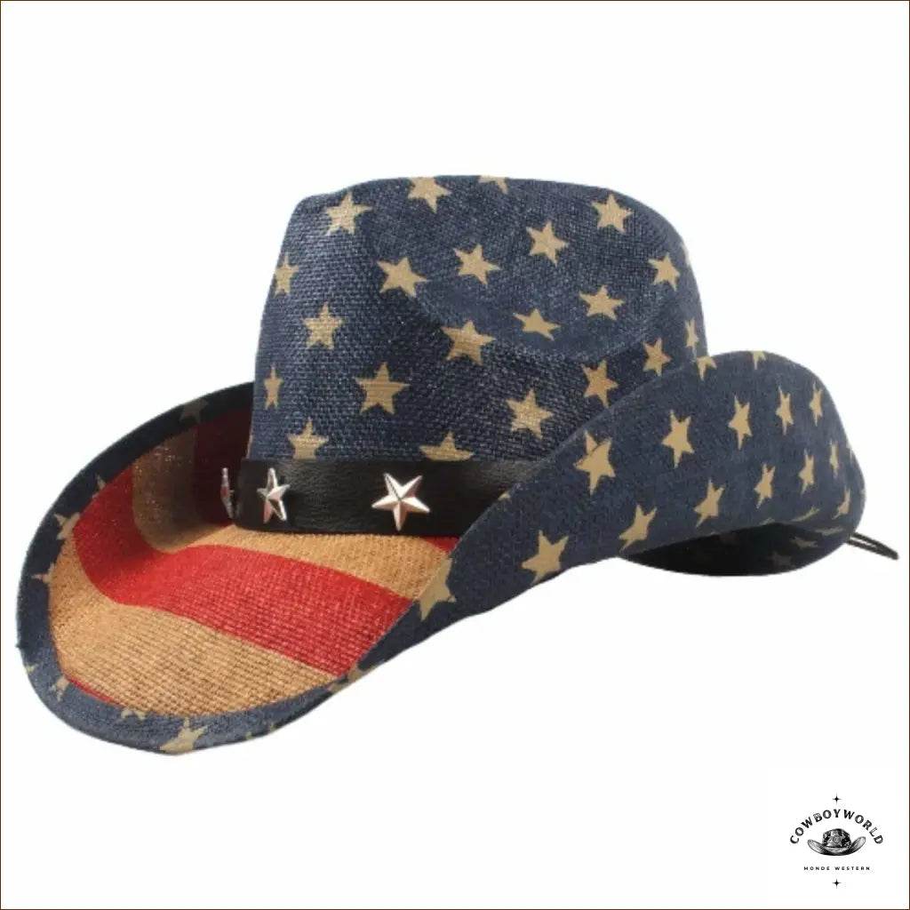 Chapeau Western Avec Drapeau Américain - Cowboy World