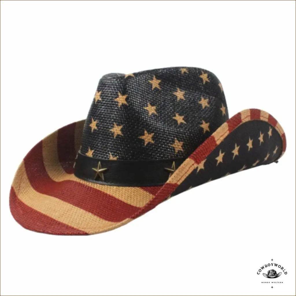 Chapeau Western Avec Drapeau Américain - Cowboy World