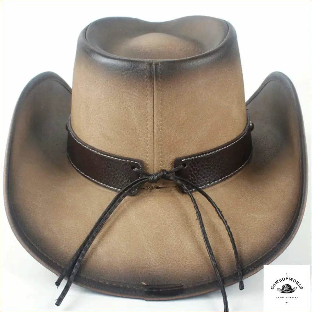 Chapeau Western Cuir Vieilli - Cowboy World