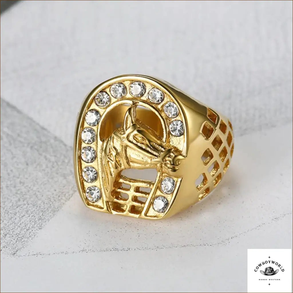 Bague Western Fer à Cheval Homme