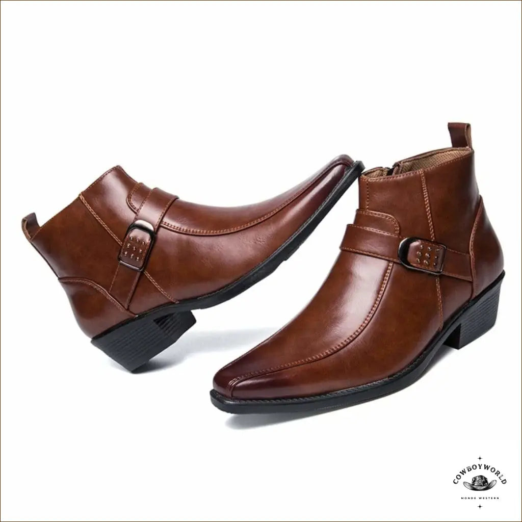 Boots Western Homme Simili Cuir