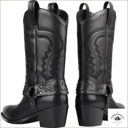 Bottes Country Mi-Mollets Noires