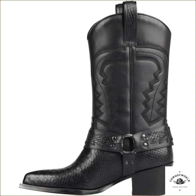 Bottes Country Mi-Mollets Noires