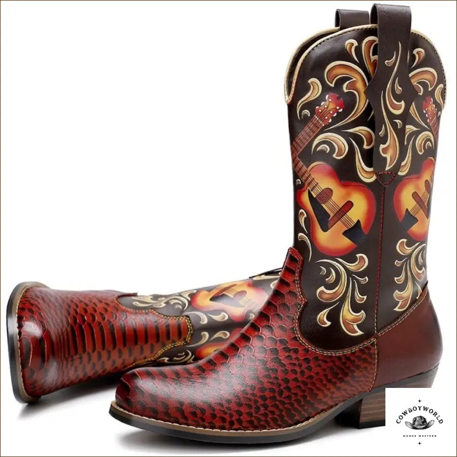 Bottes Western Femme à Bouts Ronds