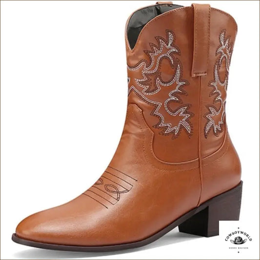 Bottines Cowboy Talon Marron