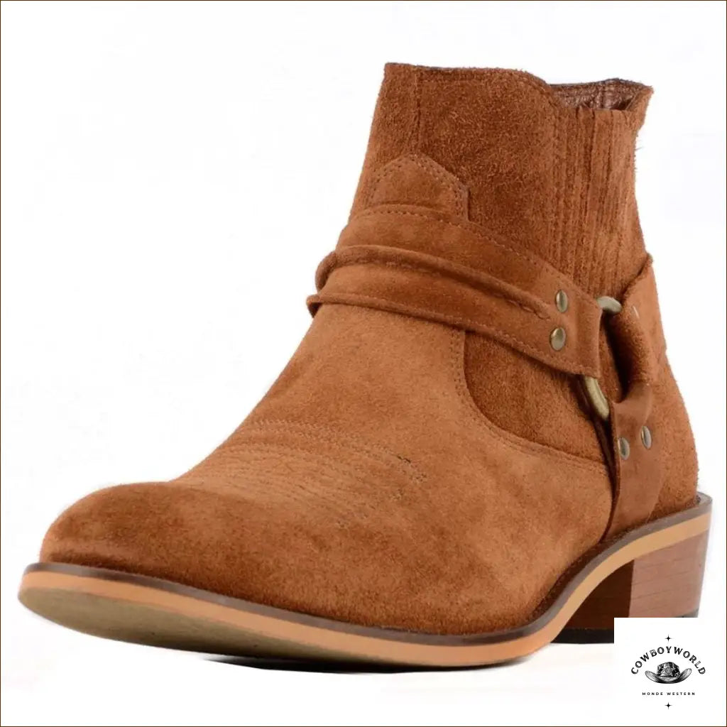 Bottines Style Cowboy Daim