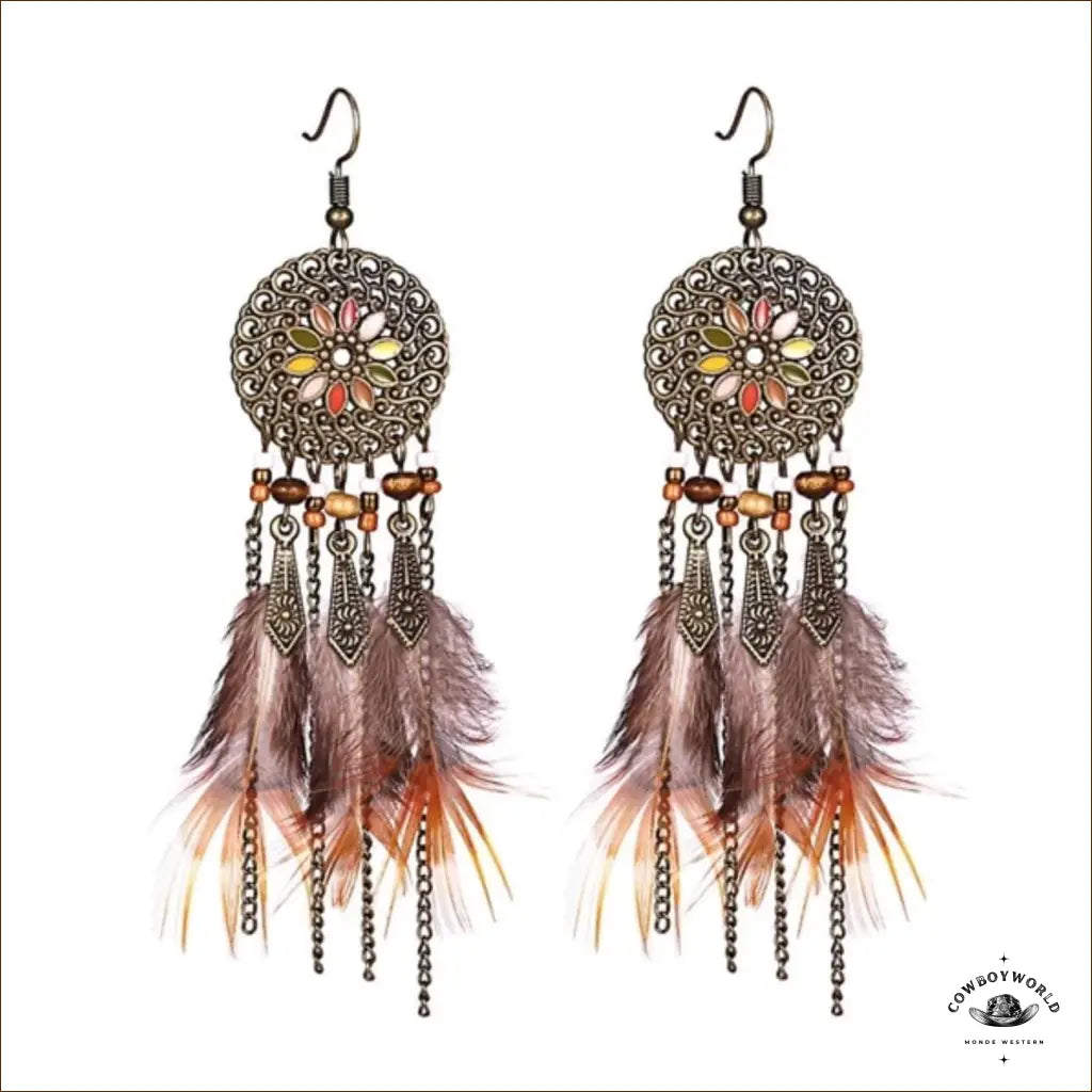 Boucles d’Oreilles Indian Feathers