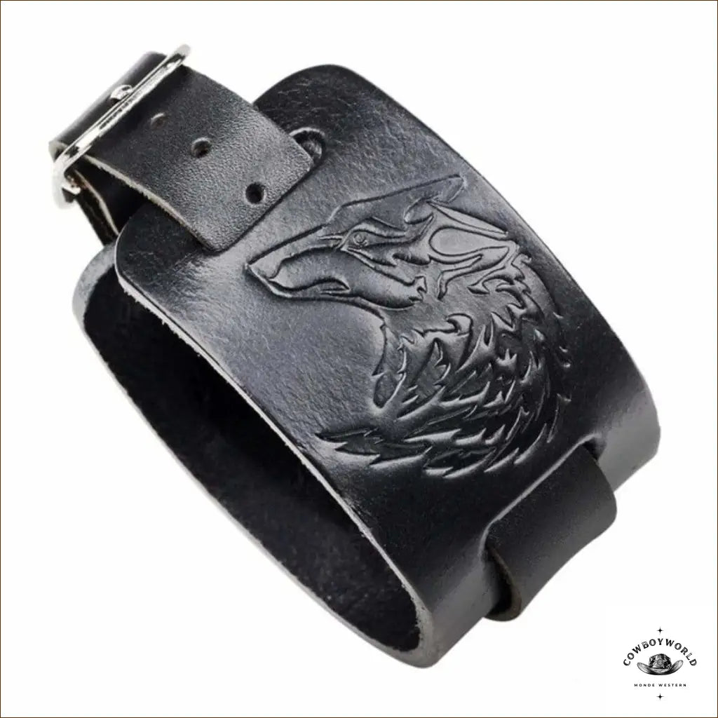 Bracelet Homme Cuir Loup