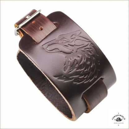 Bracelet Homme Cuir Loup