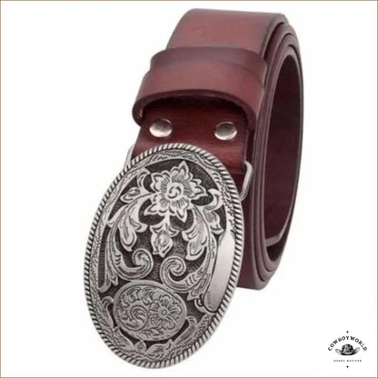 Ceinture Cuir Boucle Western