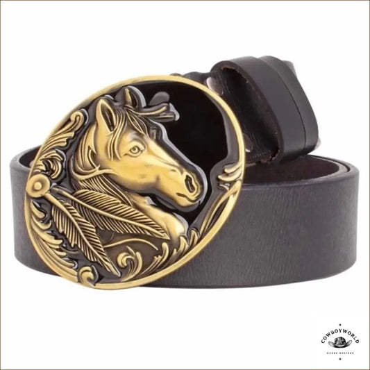 Ceinture Cuir Motif Cheval