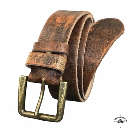 Ceinture Cuir Western Marron