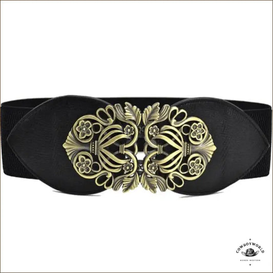 Ceinture Double Boucles Western Dorées