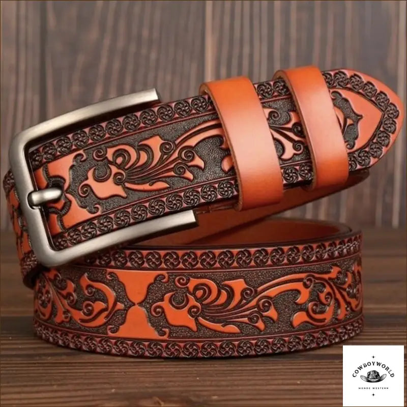 Ceinture en Cuir Style Western