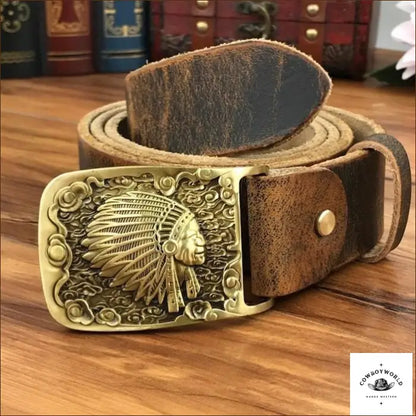 Ceinture Épaisse en Cuir Pour Homme Cowboy