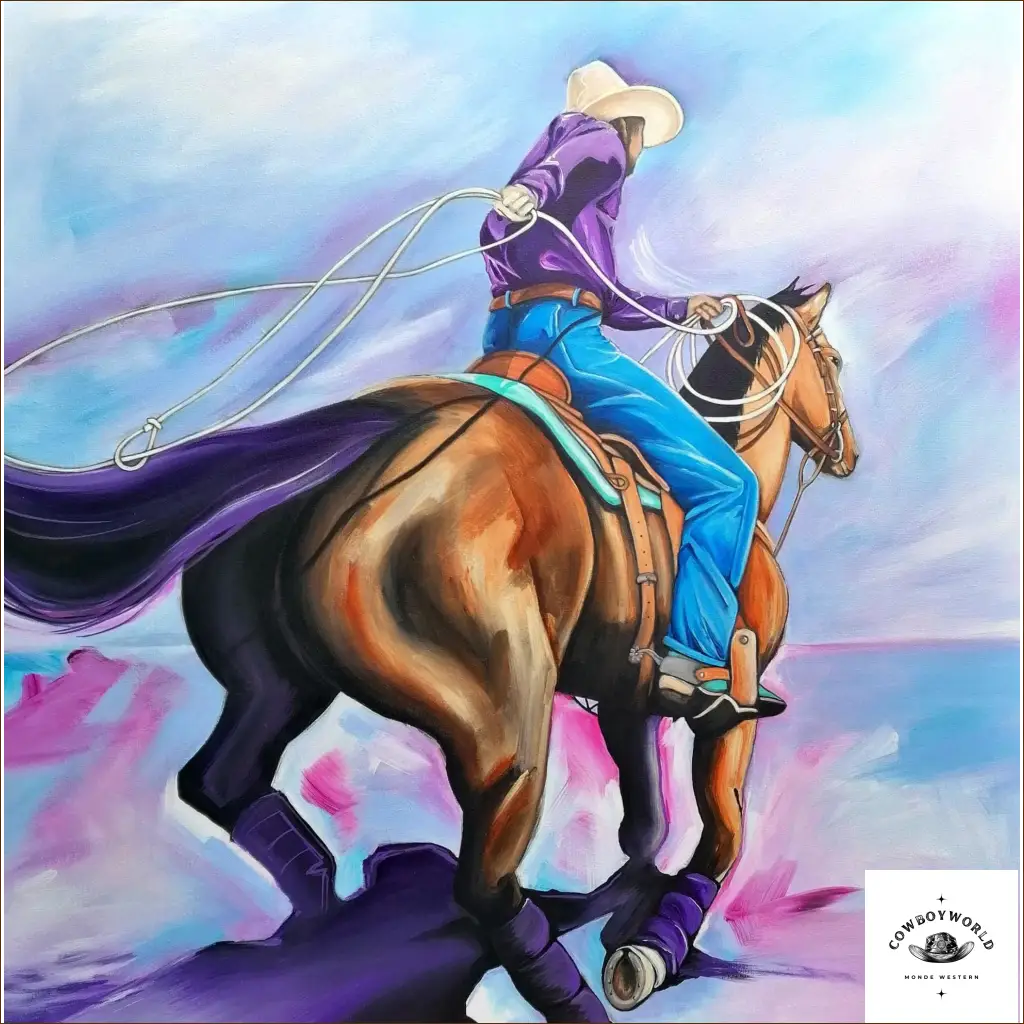 Peinture Western Purple Cow-Boy