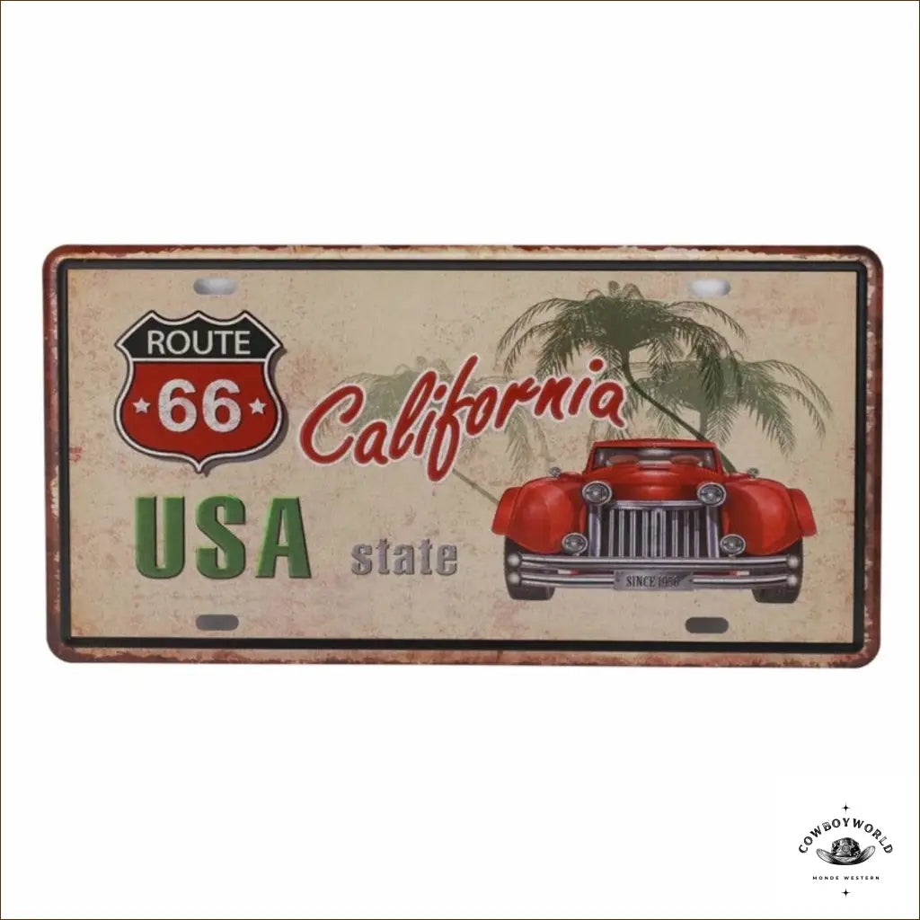 Plaque Métal California