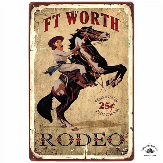 Plaque Métal Ft Worth Rodeo