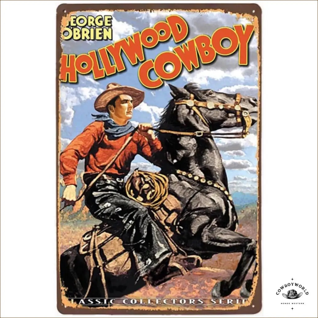Plaque Métal Hollywood Cowboy