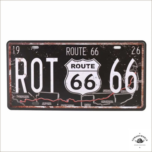 Plaque Métal Route 66