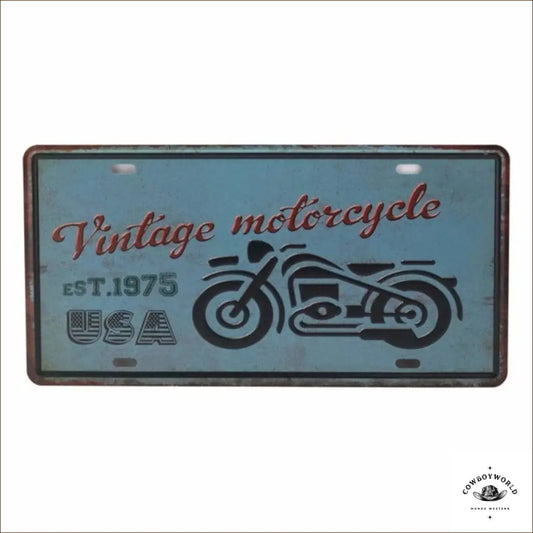 Plaque Métal Vintage Motorcycle