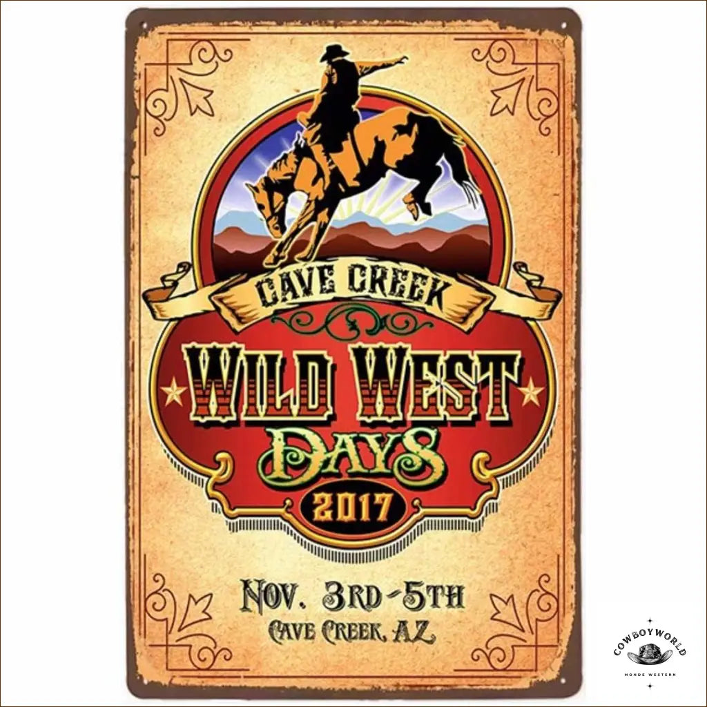 Plaque Métal Wild West Days