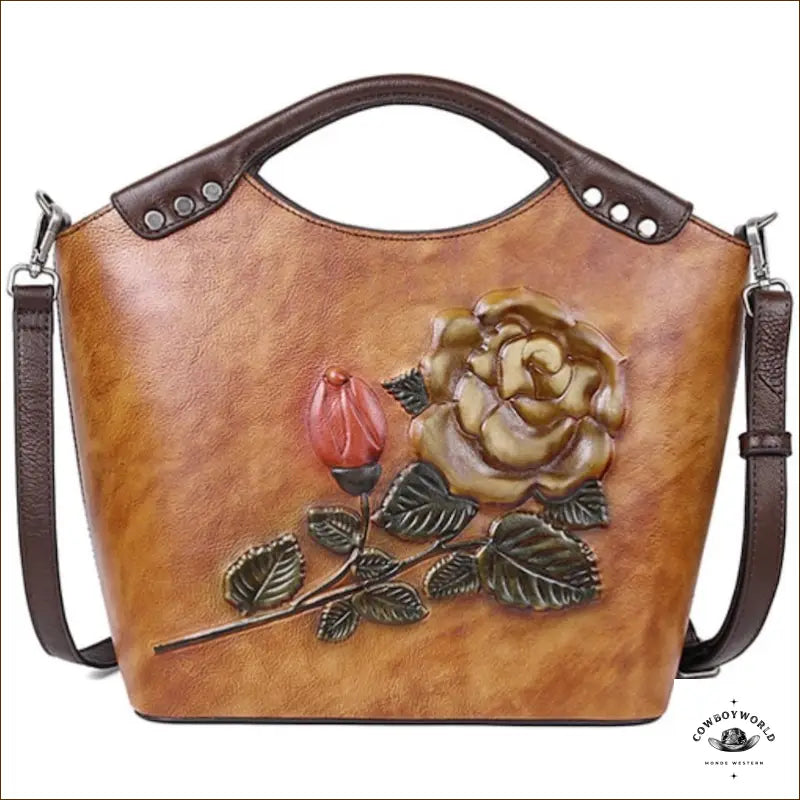 Sac Floral Cuir