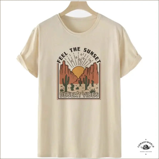 T-Shirt Western Cactus Sunset